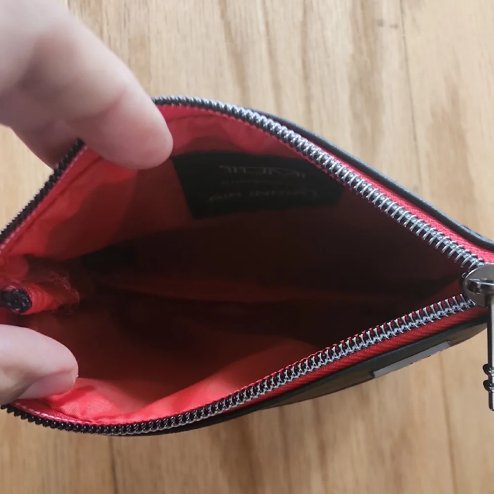 Tumi Black and Red Toiletry Bag Zipper Pouch